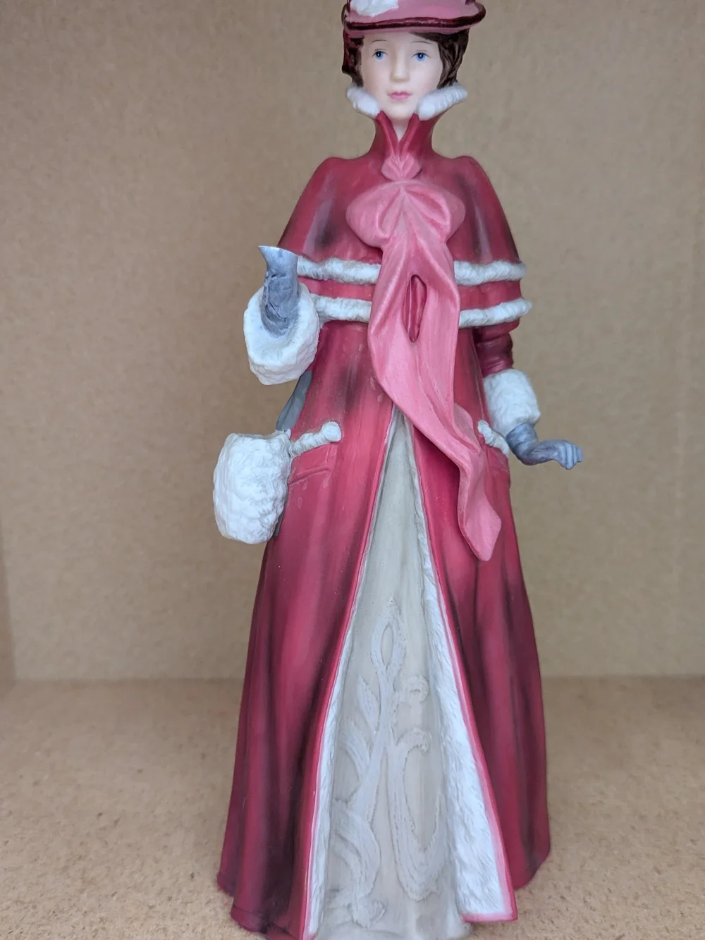 Avon Pink and White Victorian Lady Figurine